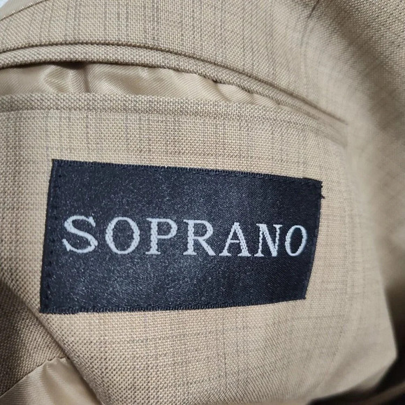 Soprano Brown Blazer Suit Jacket 3 Button Men Size 42R NEW with MISSING BUTTONS - Picture 7 of 12